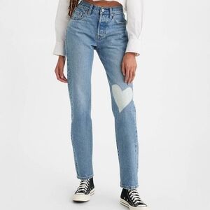 Levi's 501 Button Fly Jeans 150th Anniversary Edition With Heart Patch. Sz 30/30